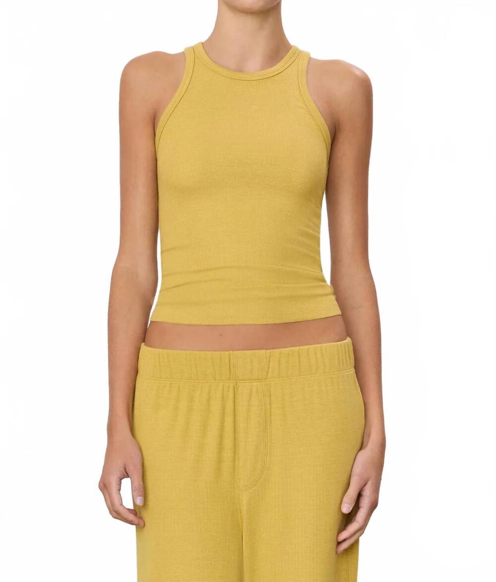 NEW ETERNE high neck fitted tank in saffron